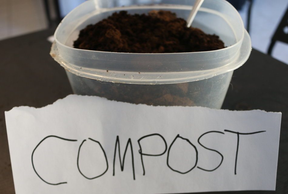 how to add coffee grounds to compost