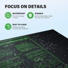 An infographic illustrating features of a durable, water-resistant mat with text and icons, highlighting its ip67 rating and sturdy edge design.